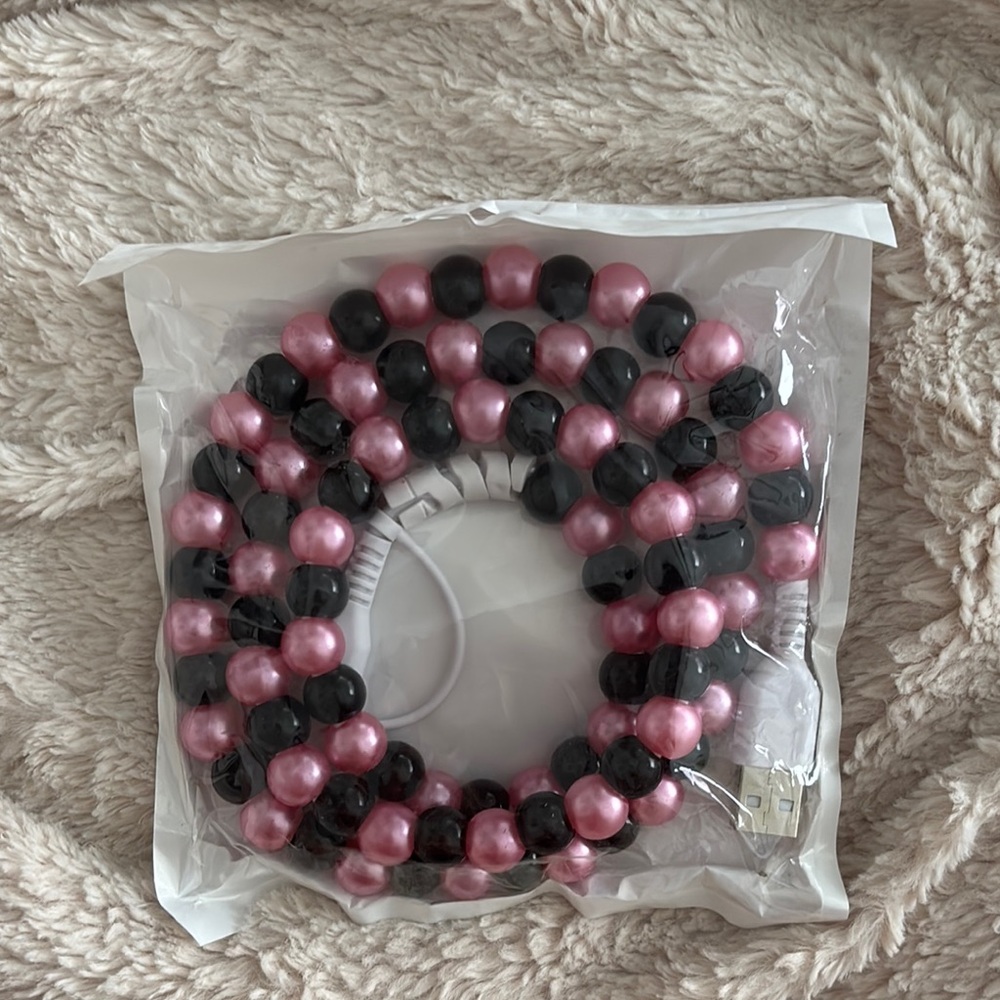 Pink and Black Beaded charger